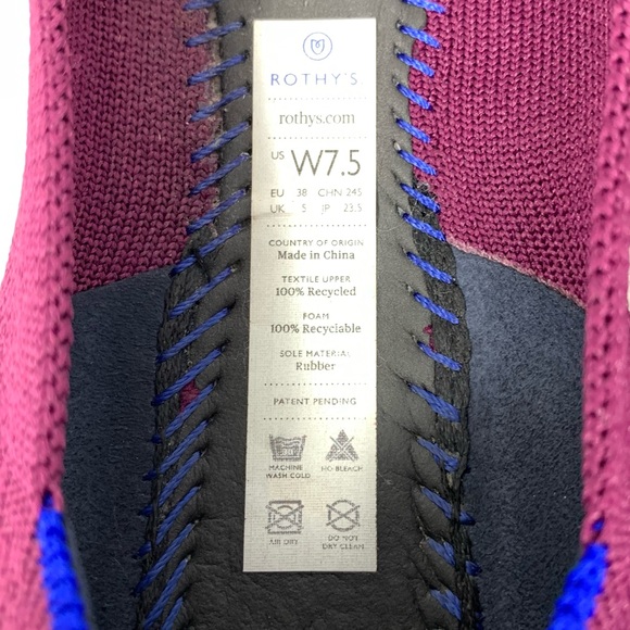 Rothys The Point Stretch Recycled Retired Orchid Flats 7.5 *No Insoles Classic - Picture 10 of 15